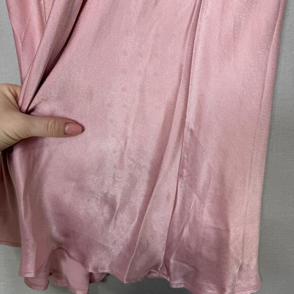 Bardot Dress Womens 8 Blush Pink Rome Diamonte Slip Cutout Maxi Gown Prom Formal - Picture 6 of 16